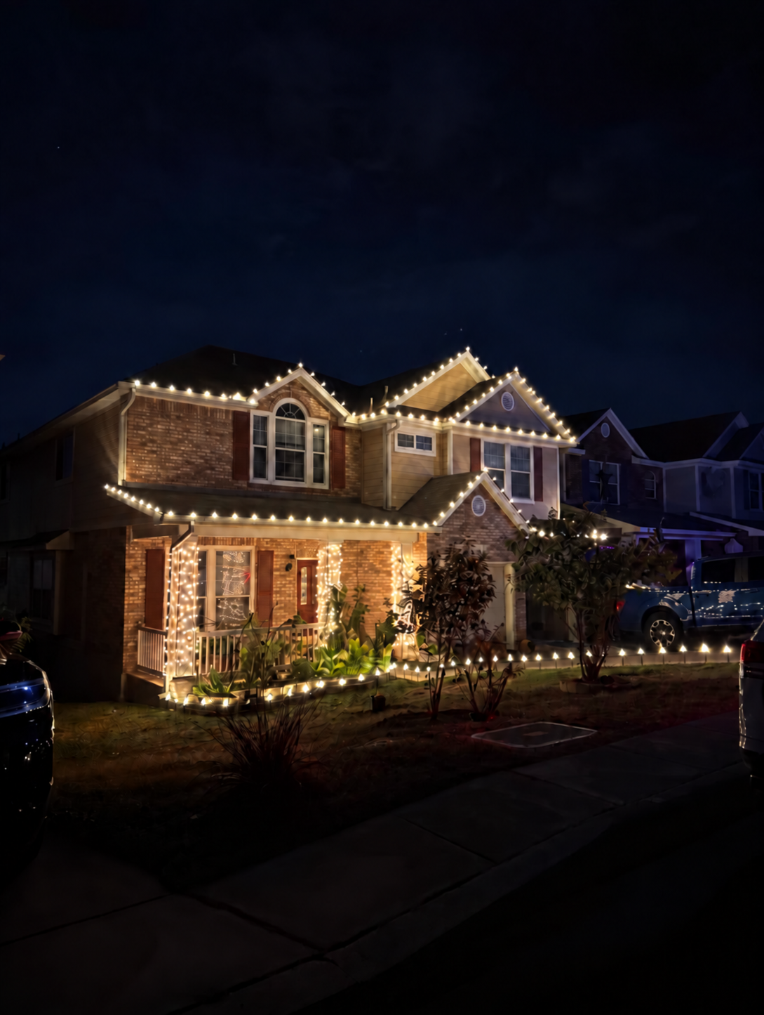 Another view of the Christmas lighting display